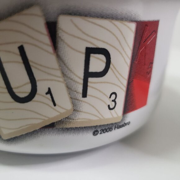 Scrabble Soup Bowl Set Of Two White Ceramic 2005 Hasbro Handles Mug Cup - Picture 2 of 8